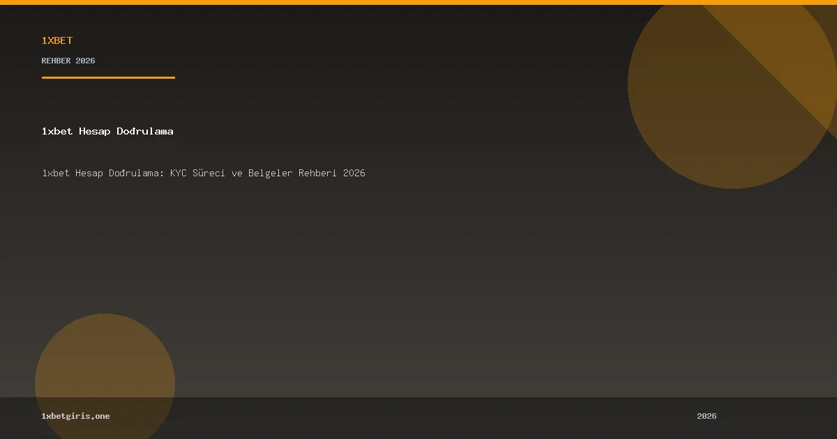 1xbet hesap dogrulama