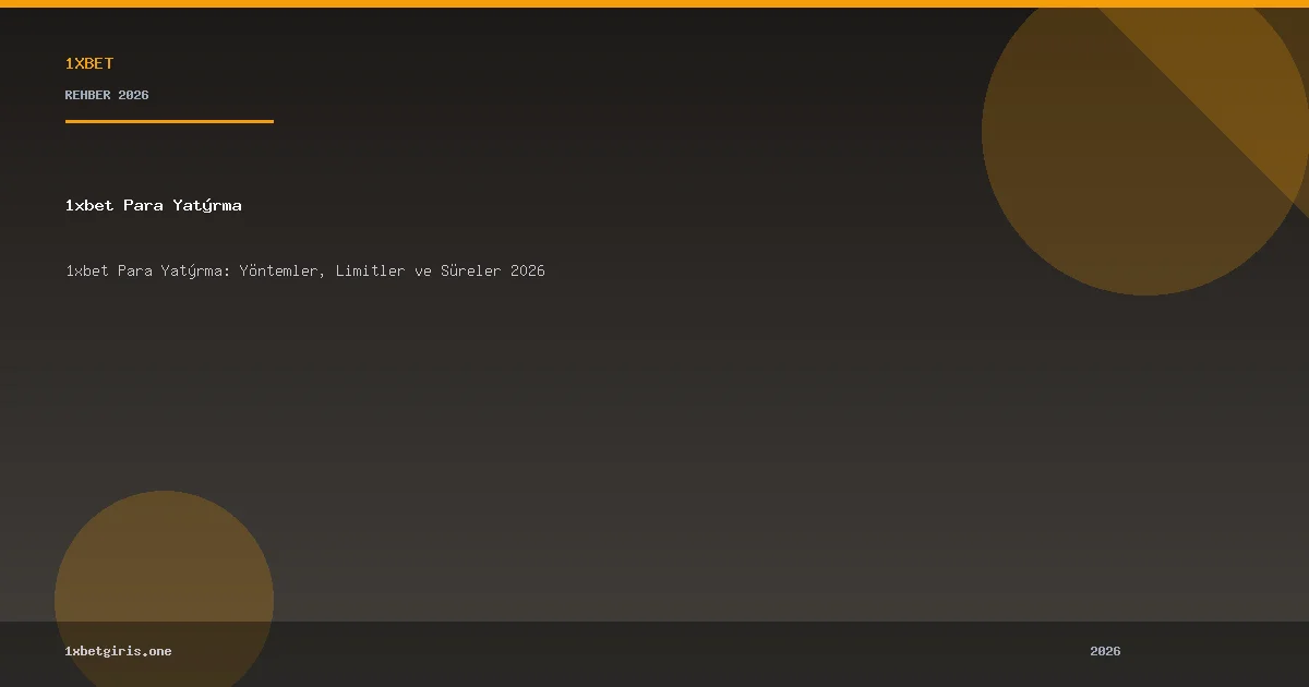 1xbet para yatirma